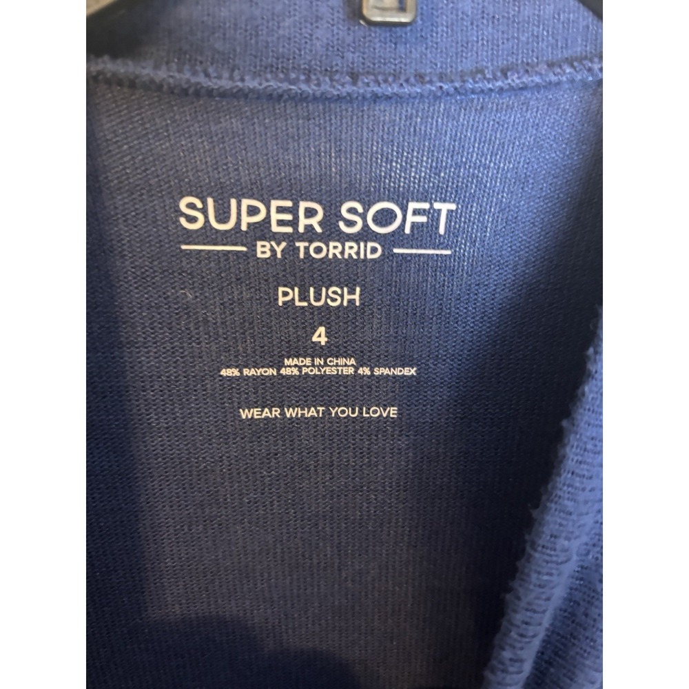 Torrid Mini Super Soft Plush Mock Neck Skater Knit Blue Dress Size 4 (4X) - Picture 4 of 9